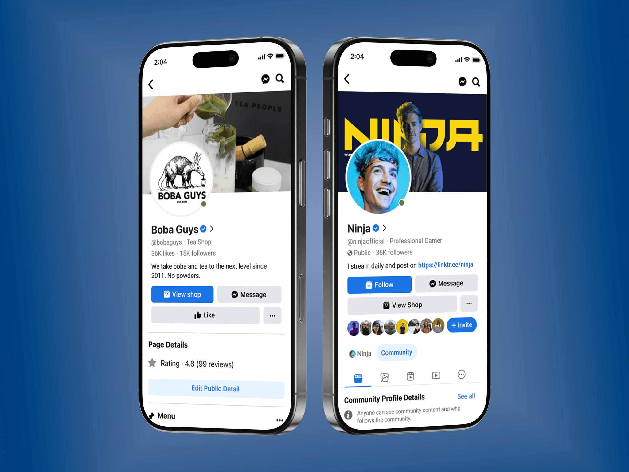 Facebook profile detail view